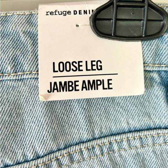 New refuge Jambe Ample jeans denim teen girls size 5 distressed loose leg - Picture 5 of 9